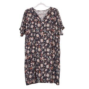 J Jill Purejill Dress Size Medium Floral Beach Cottagecore Boho Casual Comfort